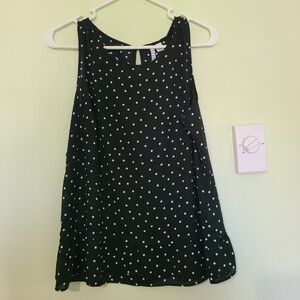 Elle Black and White Polka Dot Peplum Top Size M